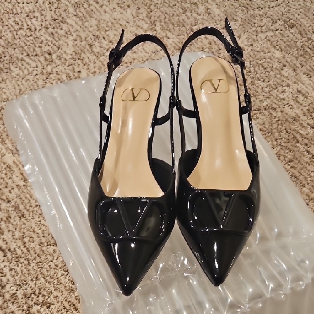 Valentino Women's Black Slingback Pumps